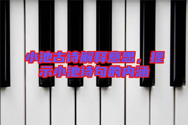 小池古詩解釋意思，提示小池詩句的內(nèi)涵