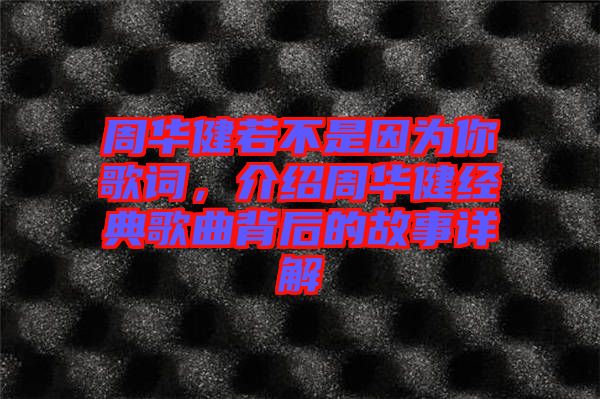周華健若不是因為你歌詞，介紹周華健經(jīng)典歌曲背后的故事詳解