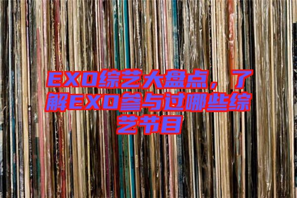 EXO綜藝大盤點,了解EXO參與過哪些綜藝節目