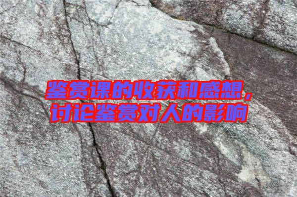 鑒賞課的收獲和感想,討論鑒賞對人的影響