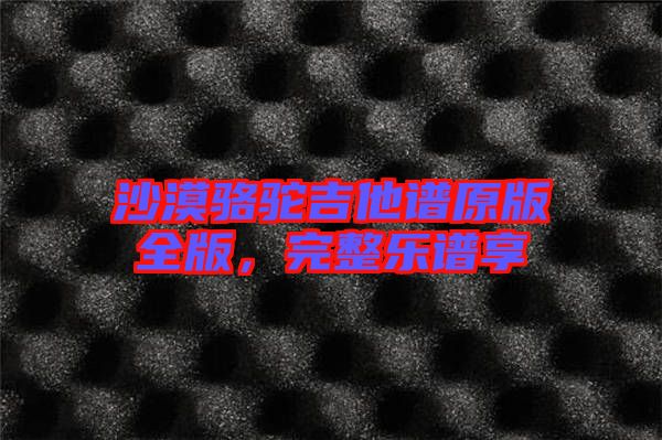 沙漠駱駝吉他譜原版全版,完整樂譜享