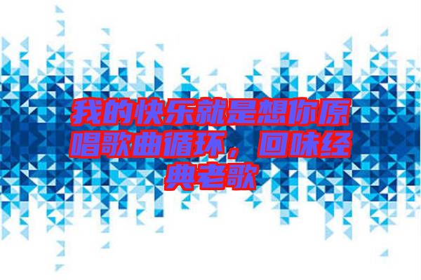 我的快樂就是想你原唱歌曲循環，回味經典老歌