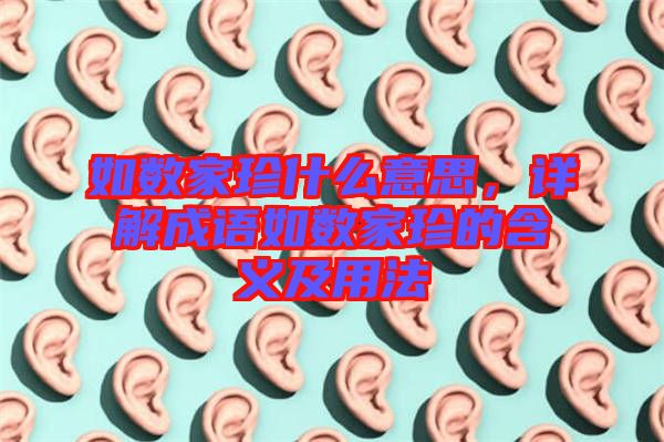 如數家珍什么意思，詳解成語如數家珍的含義及用法