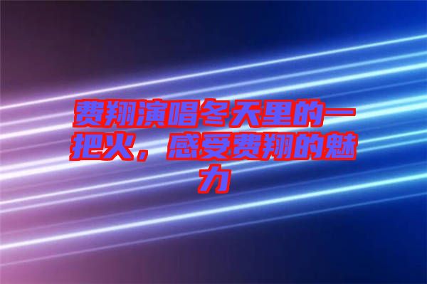 費翔演唱冬天里的一把火，感受費翔的魅力