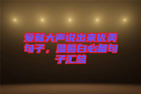 愛就大聲說出來優(yōu)美句子,溫馨白必備句子匯總