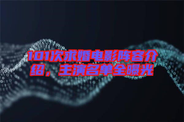 101次求婚電影陣容介紹,主演名單全曝光