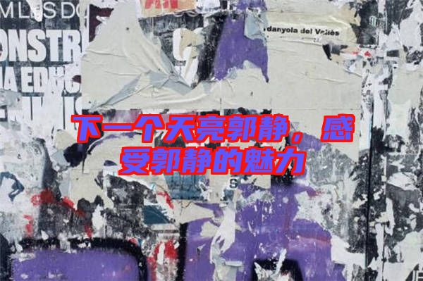 下一個天亮郭靜，感受郭靜的魅力