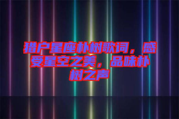 獵戶星座樸樹歌詞，感受星空之美，品味樸樹之聲