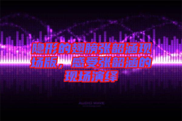 隱形的翅膀張韶涵現場版,感受張韶涵的現場演繹