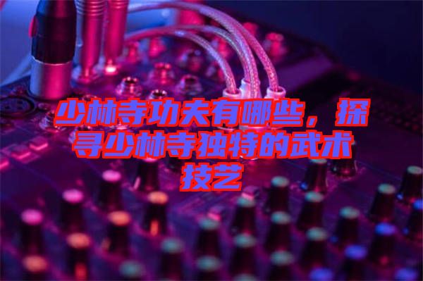 少林寺功夫有哪些,探尋少林寺獨(dú)特的武術(shù)技藝