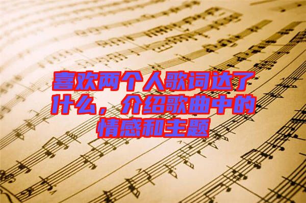 喜歡兩個人歌詞達了什么,介紹歌曲中的情感和主題