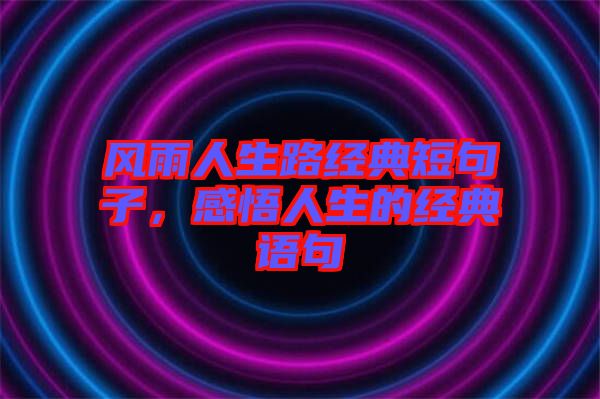 風雨人生路經典短句子，感悟人生的經典語句