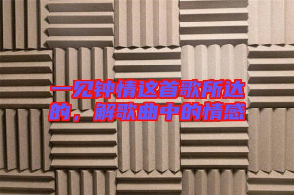 一見鐘情這首歌所達的,解歌曲中的情感