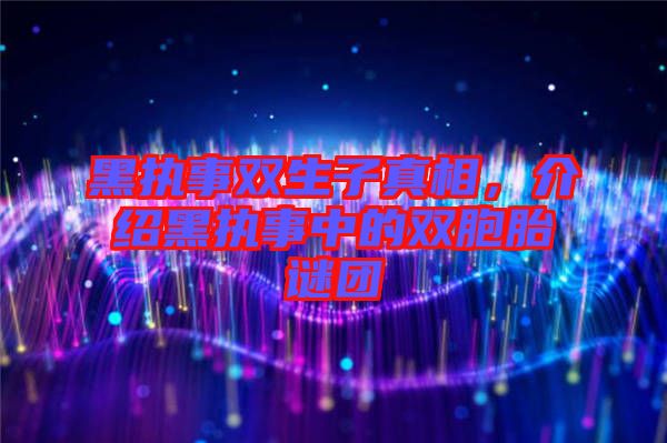 黑執(zhí)事雙生子真相,介紹黑執(zhí)事中的雙胞胎謎團(tuán)