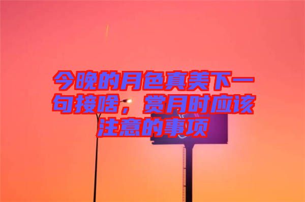 今晚的月色真美下一句接啥，賞月時(shí)應(yīng)該注意的事項(xiàng)