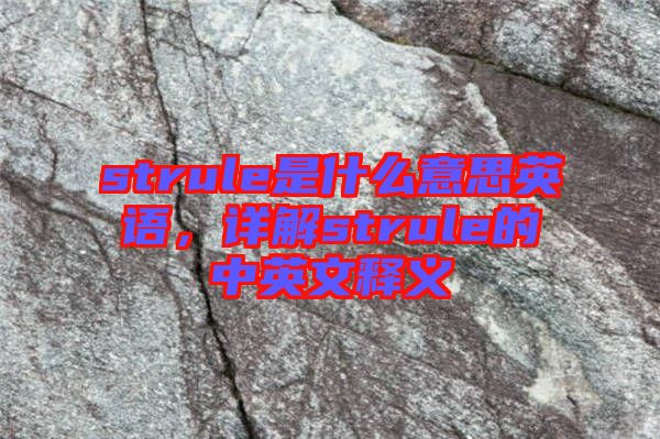 strule是什么意思英語,詳解strule的中英文釋義