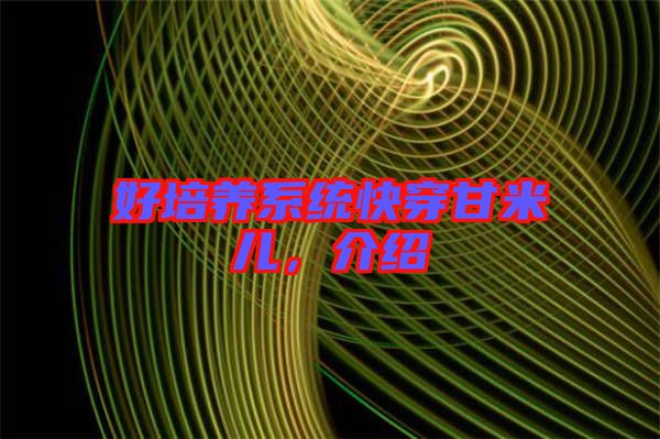 好培養系統快穿甘米兒,介紹