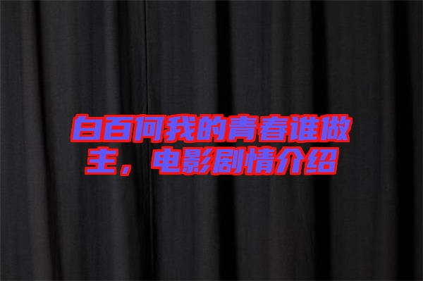 白百何我的青春誰做主,電影劇情介紹