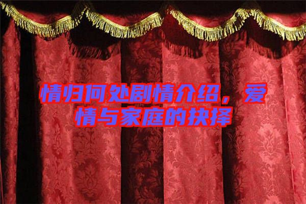 情歸何處劇情介紹,愛(ài)情與家庭的抉擇