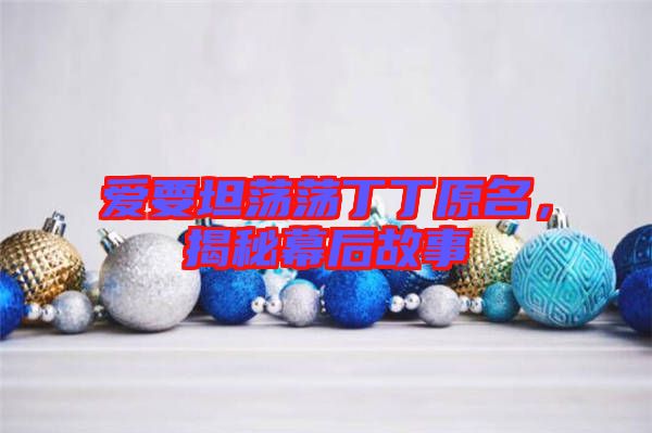 愛要坦蕩蕩丁丁原名,揭秘幕后故事