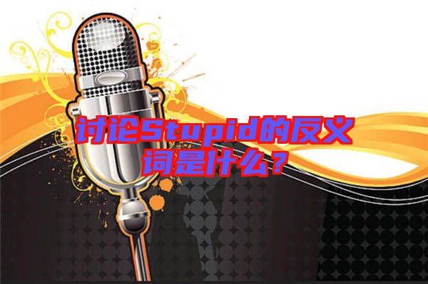 討論Stupid的反義詞是什么?