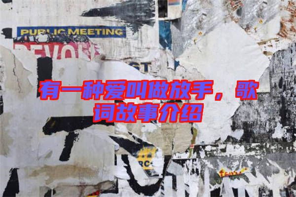 有一種愛叫做放手，歌詞故事介紹