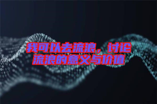 我可以去流浪,討論流浪的意義與價值