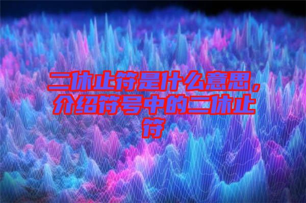 二休止符是什么意思,介紹符號中的二休止符