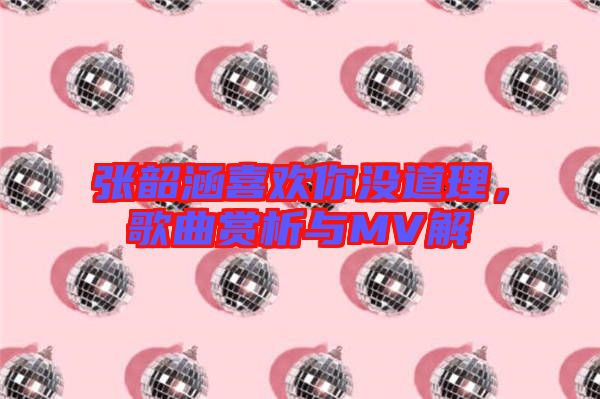 張韶涵喜歡你沒道理，歌曲賞析與MV解