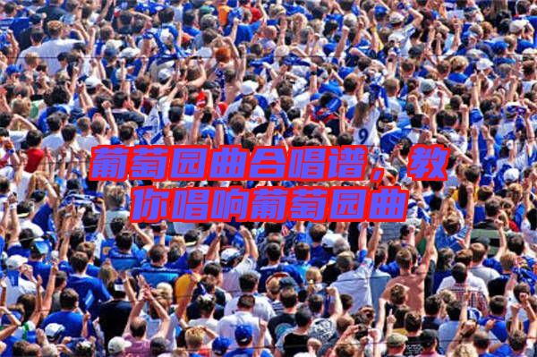 葡萄園曲合唱譜,教你唱響葡萄園曲