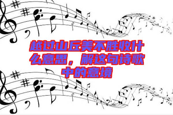 越過山丘美不勝收什么意思,解這句詩(shī)歌中的意境