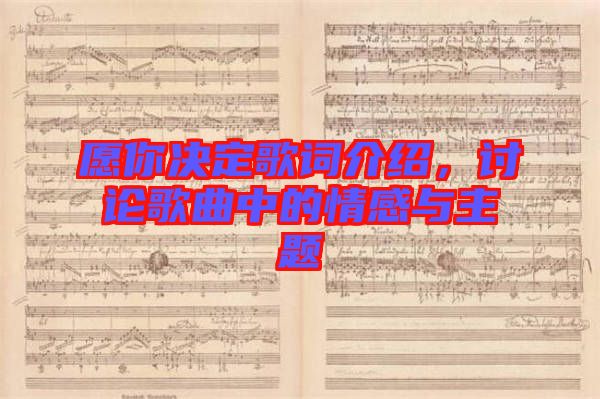 愿你決定歌詞介紹，討論歌曲中的情感與主題