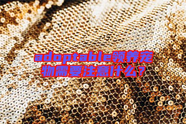 adoptable領養寵物需要注意什么?