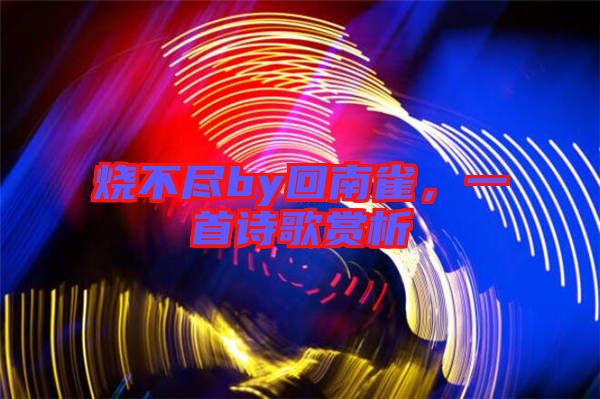 燒不盡by回南雀,一首詩歌賞析