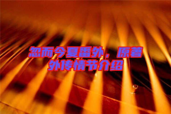 忽而今夏番外,原著外傳情節(jié)介紹