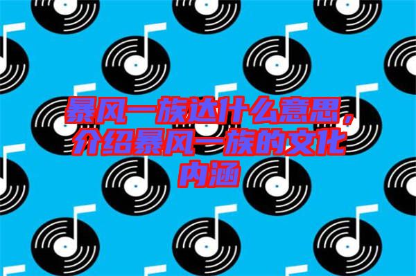 暴風一族達什么意思,介紹暴風一族的文化內涵