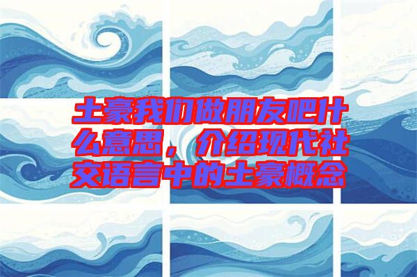 土豪我們做朋友吧什么意思,介紹現代社交語言中的土豪概念