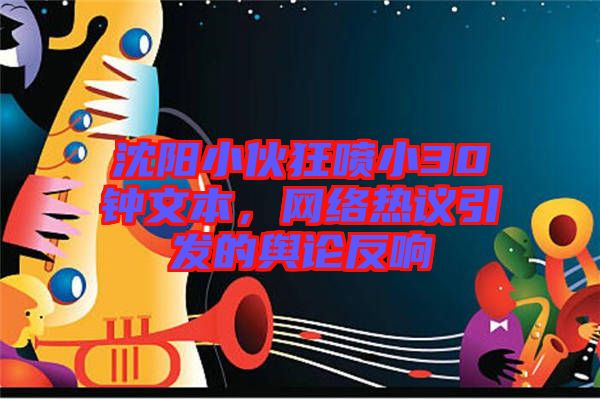 沈陽小伙狂噴小30鐘文本,網(wǎng)絡(luò)熱議引發(fā)的輿論反響