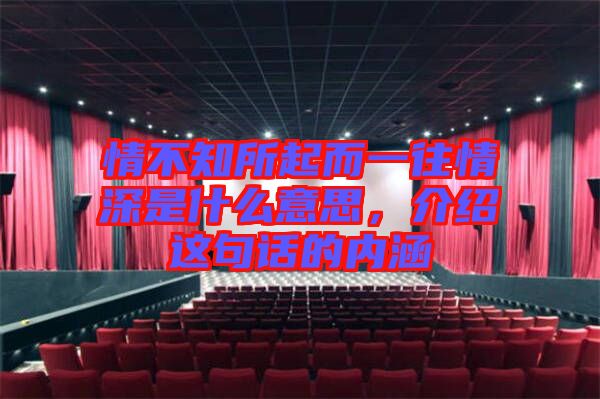 情不知所起而一往情深是什么意思,介紹這句話的內涵