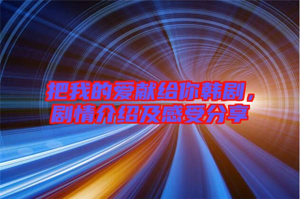 把我的愛(ài)獻(xiàn)給你韓劇,劇情介紹及感受分享