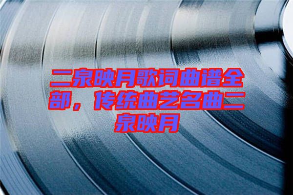 二泉映月歌詞曲譜全部，傳統曲藝名曲二泉映月