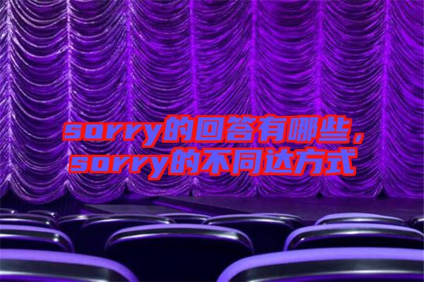 sorry的回答有哪些,sorry的不同達(dá)方式
