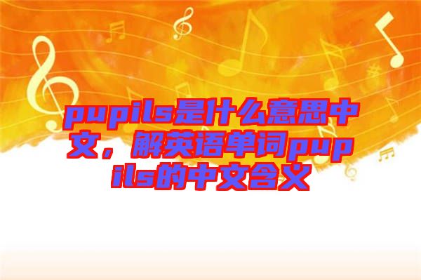 pupils是什么意思中文,解英語單詞pupils的中文含義