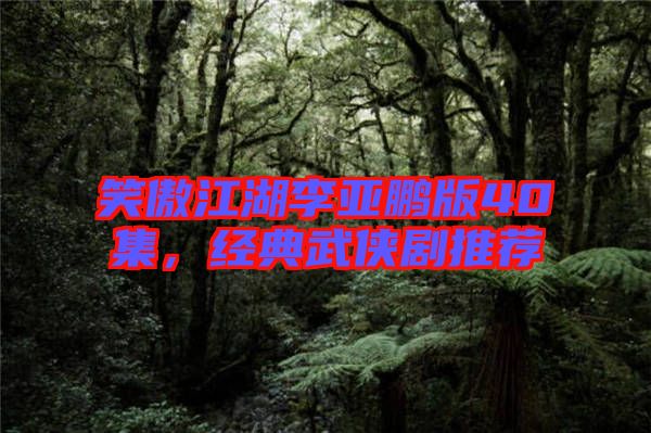 笑傲江湖李亞鵬版40集,經典武俠劇推薦