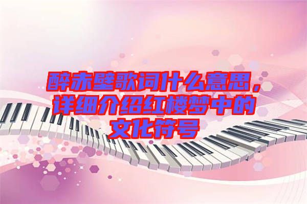 醉赤壁歌詞什么意思,詳細介紹紅樓夢中的文化符號