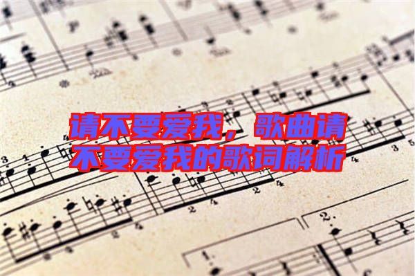 請(qǐng)不要愛我,歌曲請(qǐng)不要愛我的歌詞解析