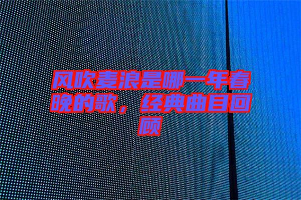 風吹麥浪是哪一年春晚的歌,經典曲目回顧