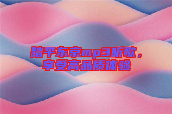 踏平東京mp3聽歌，享受高品質(zhì)體驗(yàn)