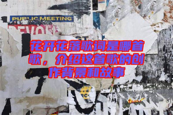 花開花落歌詞是哪首歌,介紹這首歌的創(chuàng)作背景和故事