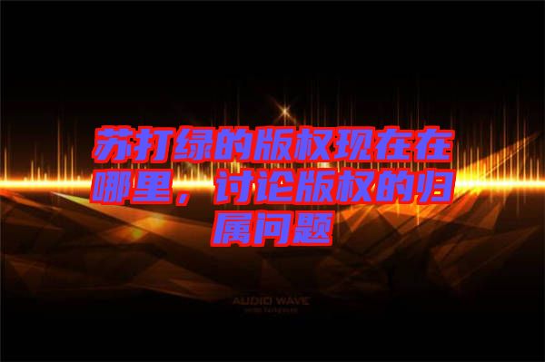 蘇打綠的版權現在在哪里,討論版權的歸屬問題